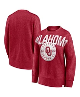 Fanatics Women's Heathered Crimson Oklahoma Sooners Jump Distribution Pullover Sweatshirt