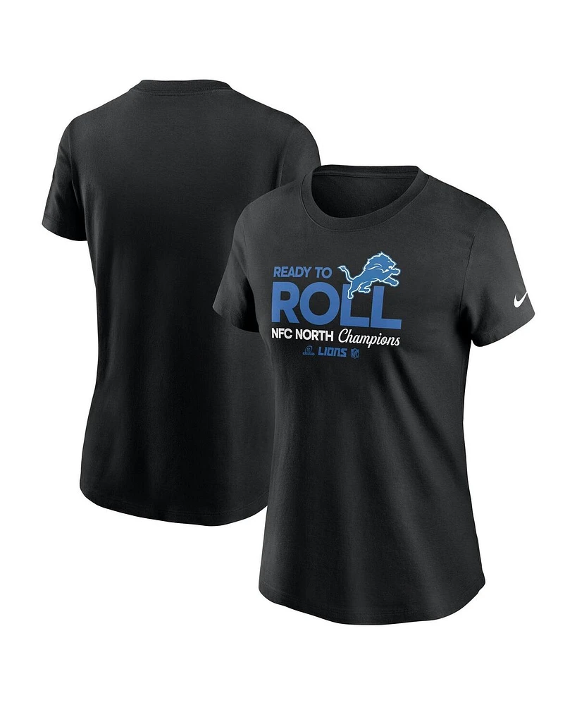 Nike Women's Black Detroit Lions 2024 Nfc North Division Champions Locker Room Trophy Collection T-Shirt