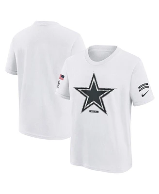 Nike Big Boys and Girls White Dallas Cowboys 2024 Salute To Service T-Shirt