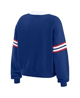 Wear by Erin Andrews Women's Royal Buffalo Bills Lace-Up Pullover Sweatshirt