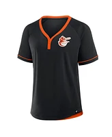 Fanatics Women's Black Baltimore Orioles Cooperstown Collection League Diva Raglan V-Neck T-Shirt