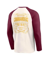 Darius Rucker Collection by Fanatics Men's Cream/Burgundy Washington Commanders Raglan Henley T-Shirt