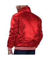 Starter x Levi's Men's Red Chicago Bulls Silver Label Trucker Satin Full-Snap Jacket