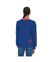 Tommy Hilfiger Women's Royal Buffalo Bills Alice V-Neck Pullover Sweatshirt