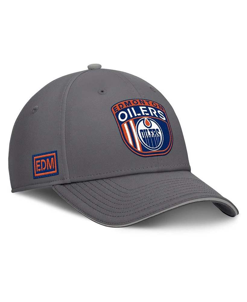 Fanatics Men's Gray Edmonton Oilers Home Ice Flex Hat