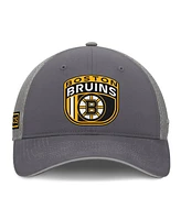 Fanatics Men's Gray Boston Bruins Authentic Pro Home Ice Trucker Adjustable Hat