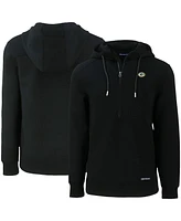 Cutter & Buck Men's Black Green Bay Packers Primary Mark Roam Half-Zip Pullover Hoodie