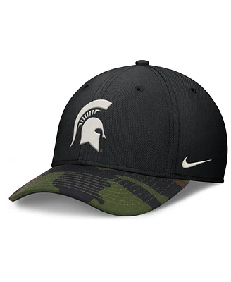 Nike Men's Black/Camo Michigan State Spartans 2024 Military Appreciation Rise Swoosh Performance Flex Hat