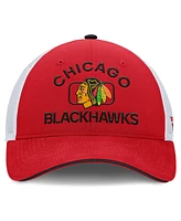 Fanatics Men's Red/White Chicago Blackhawks Authentic Pro Rink Trucker Hat