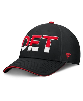 Fanatics Men's Black/Red Detroit Red Wings Authentic Pro Rink Team Code Flex Hat