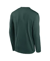 Nike Men's Green Michigan State Spartans Primetime Center Lockup Two-Hit Legend Long Sleeve T-Shirt