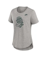 Nike Women's Heather Gray Michigan State Spartans Legacy Tri-Blend T-Shirt