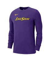 Nike Men's Purple Los Angeles Lakers 2024/25 City Edition Essential Logo Long Sleeve T-Shirt