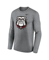 Nike Men's Heather Gray Georgia Bulldogs Primetime Alternate Logo Legend Long Sleeve T-Shirt