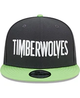 New Era Men's Charcoal/Green Minnesota Timberwolves Jersey Hook Statement Edition 9FIFTY Snapback Hat