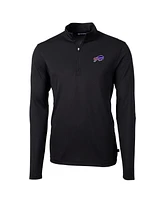 Cutter & Buck Men's Black Buffalo Bills Virtue Eco Pique Quarter-Zip Pullover Jacket