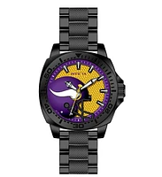 Invicta Men's 47889 Nfl Minnesota Vikings Quartz 3 Hand Yellow, Purple Dial Watch