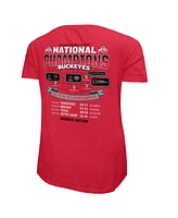 The Victory Women's Scarlet Ohio State Buckeyes College Football Playoff 2024 National Champions Tour T-Shirt