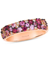 Le Vian Multi-Gemstone (1 ct. t.w.) & Nude Diamond (1/10 ct. t.w.) Cluster Ring in 14k Rose Gold