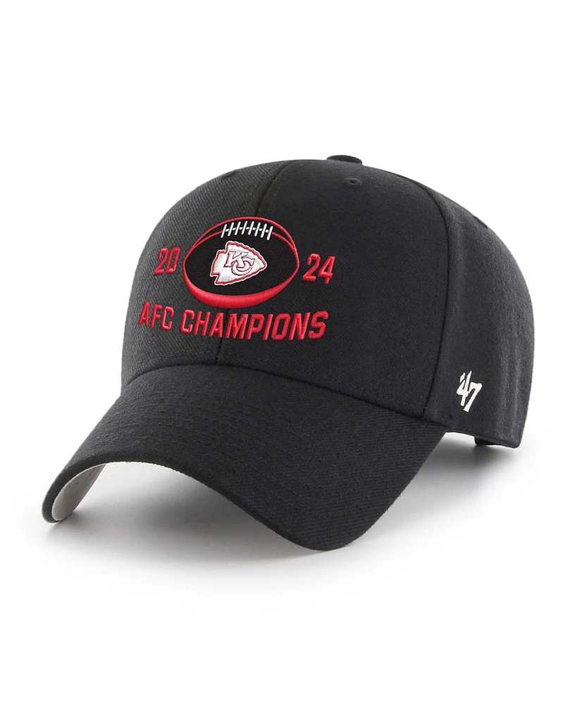 '47 Brand Men's Black Kansas City Chiefs 2024 Afc Champions Mvp Adjustable Hat