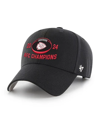 '47 Brand Men's Black Kansas City Chiefs 2024 Afc Champions Mvp Adjustable Hat