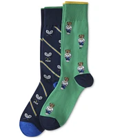 Polo Ralph Lauren Men's 2-Pk. Athletic Club Mini Bear Slack Socks