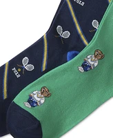 Polo Ralph Lauren Men's 2-Pk. Athletic Club Mini Bear Slack Socks