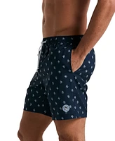 Original Penguin Men's Slim Fit Logo Print Drawstring 7" Swim Trunks