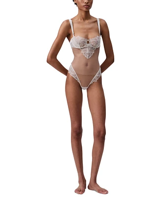Calvin Klein Women's Floral Lace Bodysuit QF8033