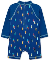 Little Me Baby Boys Surf-Print Long-Sleeve Rash Guard One-Piece