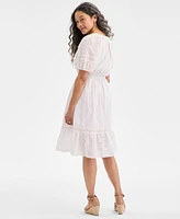 Style & Co Women's Cotton Eyelet Ruffled Midi Dress, Exclusively at Macy's