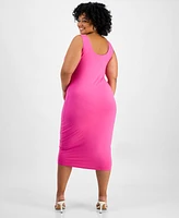 Bar Iii Trendy Plus Sleeveless Bodycon Midi Dress, Created for Macy's