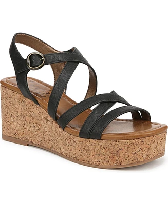 Blowfish Malibu Women's Aurora Open Square Toe Strappy Wedge Sandals