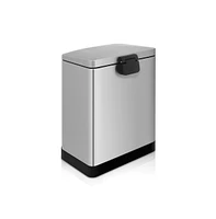 3.2 Gal./12 Liter Stainless Steel Rectangular Step-on Trash Can for Bathroom and Office