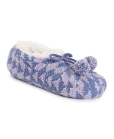 Muk Luks Women's Cozy Ballerina Slipper with Sherpa Lining