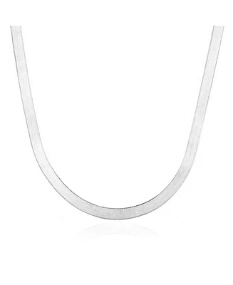 The Lovery Large Herringbone Necklace 14K White Gold - 5 millimeters - 18 inches