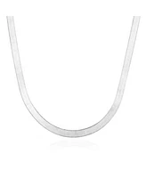 The Lovery Large Herringbone Necklace 14K White Gold - 5 millimeters - 18 inches