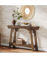 Tribesigns Console Table with Storage, 2-Tier Wood Entryway Table with Shelf, Farmhouse Narrow Sofa Table Behind Couch for Foyer, Hallway, Living Room