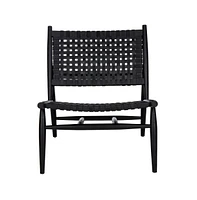 Soleil Leather Woven Accent Chair