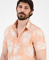 Guess Men's Regular-Fit Textured Palm-Print Button-Down Shirt