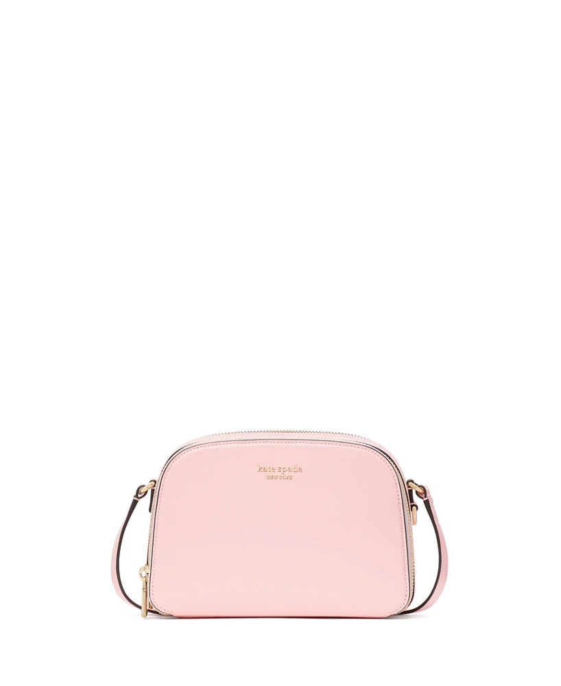 kate spade new york Devin Saffiano Leather Double Zip Dome Crossbody Bag