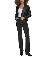 Levi's Women's Faux-Leather Asymmetric-Zip Moto Jacket