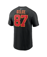 Nike Men's Black Travis Kelce Kansas City Chiefs Super Bowl Lix Patch Player Name Number T-Shirt