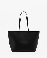 Mango Women's Pebbled Effect Shopper Bag