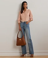 Lauren Ralph Women's Relaxed-Fit Crepe Shirt