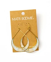 Matr Boomie Ranjani Mother of Pearl Crescent Hoop Earrings