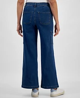 Style & Co Women's High-Rise Wide-Leg Cargo Jeans, Exclusively at Macy's