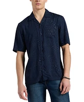 Men's Lightweight Short Sleeve Button Up Bandana Print Camp Shirt