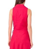1.state Women's Collared Crossover Cropped Top