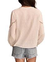 Lucky Brand Women's Cotton Oversized Eyelet-Embroidered Shirt